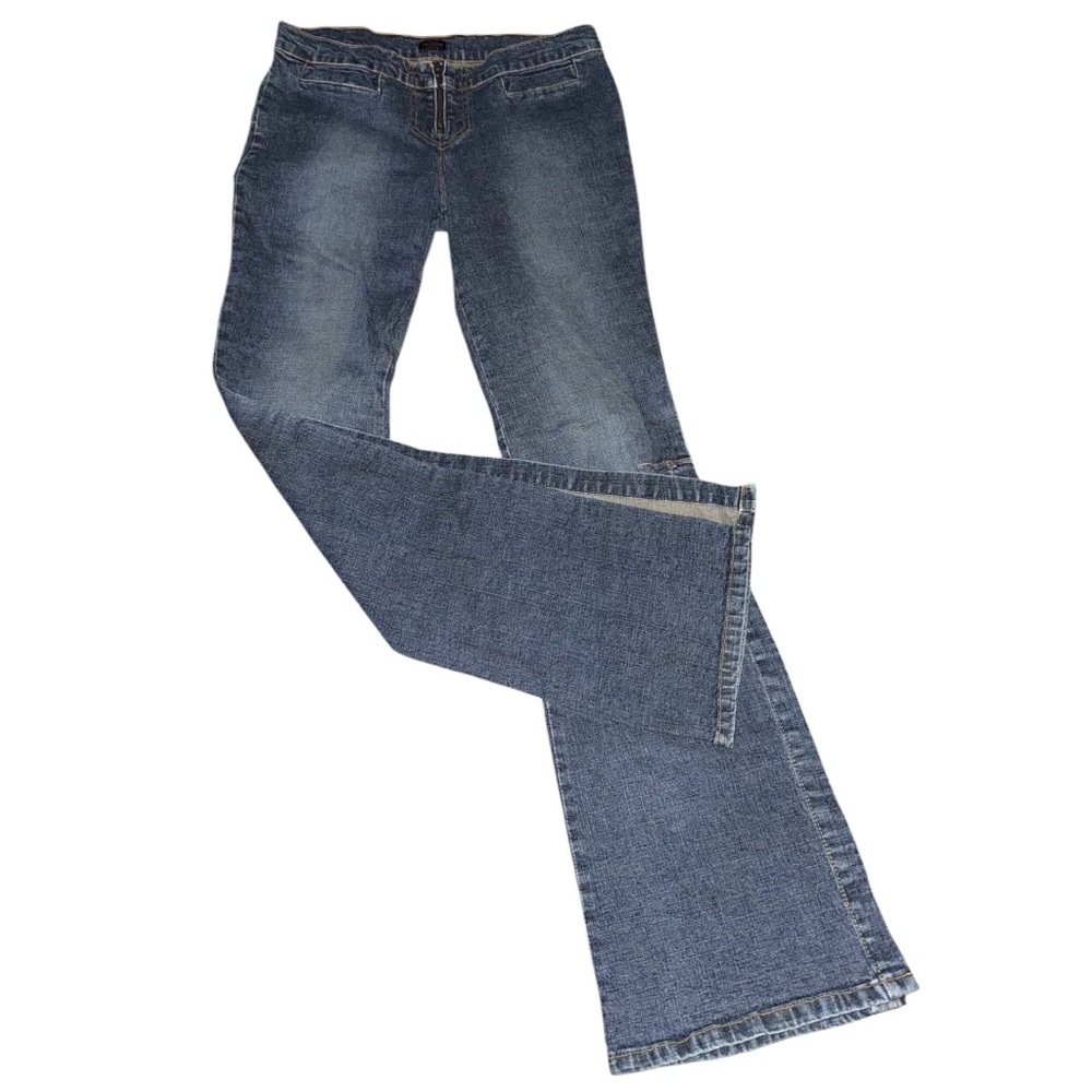 Heart Moon Star Split Hem Flare Jeans, Sz. 10